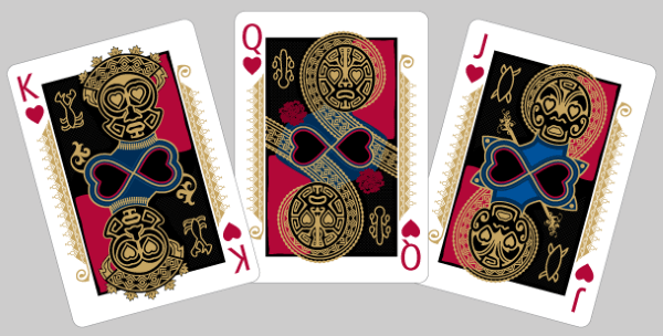 Bicycle RongoRongo Playing Cards: Courts - Hearts Bicycle-RongoRongo-Playing-Cards-Courts-Hearts