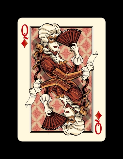 Bicycle-Venexiana-Playing-Cards-Queen-of-Diamonds