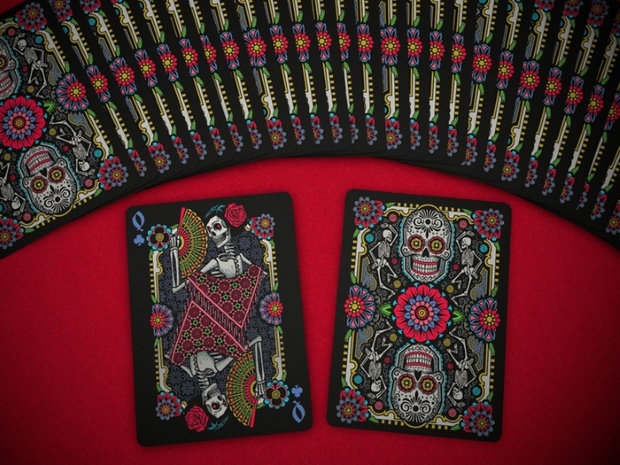 Dia de los Muertos Second Edition Playing Cards by Edgy Brothers: Black Deck Dia-de-los-Muertos-Second-Edition-Playing-Cards-by-Edgy-Brothers-on-Kickstarter