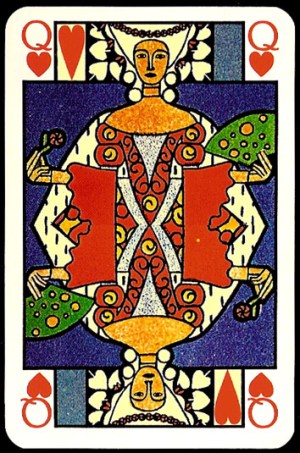 Jugendstil_Art_Nouveau_Playing_Cards_The_Queen_of_Hearts