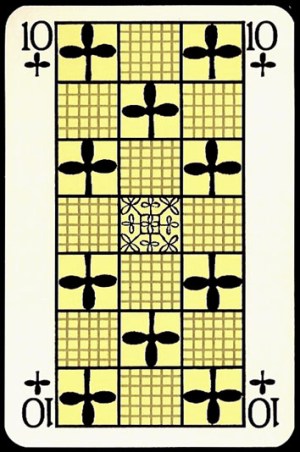 Jugendstil_Art_Nouveau_Playing_Cards_The_Ten_of_Clubs