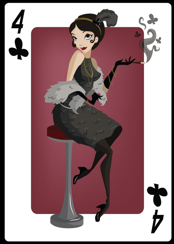 Pin-Up-Playing-Cards-by-Kelsey-Lynn-Cretcher-Four-of-Clubs