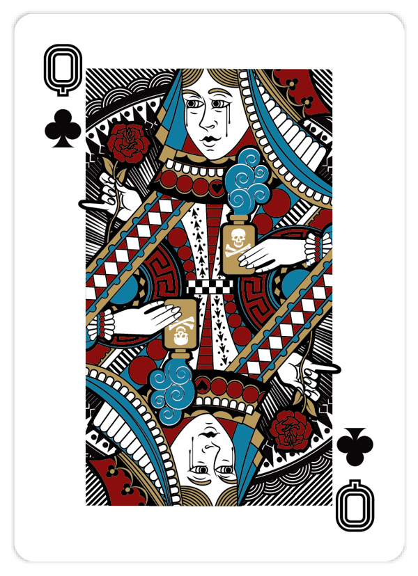 Playing_Cards_by_John_Powell_Queen_of_Clubs
