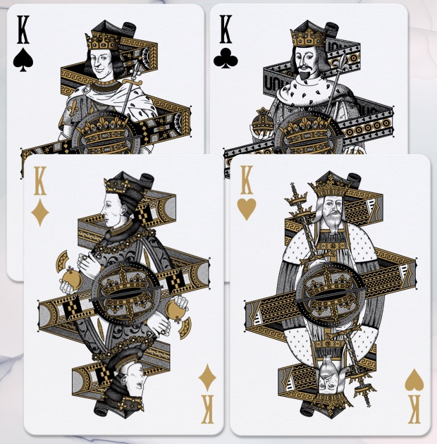 Bicycle Hundred Years' War Playing Cards by SPAAAADE&Co.: Gold Edition - Kings Bicycle-Hundred-Years-War-Playing-Cards-by-SPAAAADE-and-Co-Kings