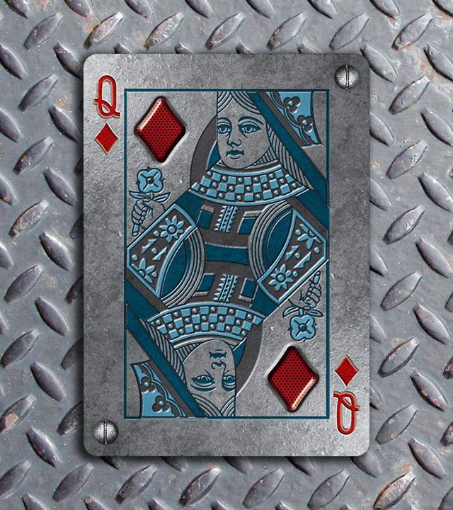 Bicycle-Metal-Deck-Queen-of-Diamonds