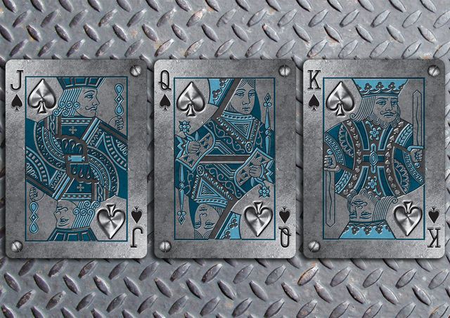 Bicycle-Metal-Rider-Back-Playing-Cards-by-MaxPlayingCards: Courts - Spades Bicycle-Metal-Rider-Back-Playing-Cards-by-MaxPlayingCards-on-Kickstarter