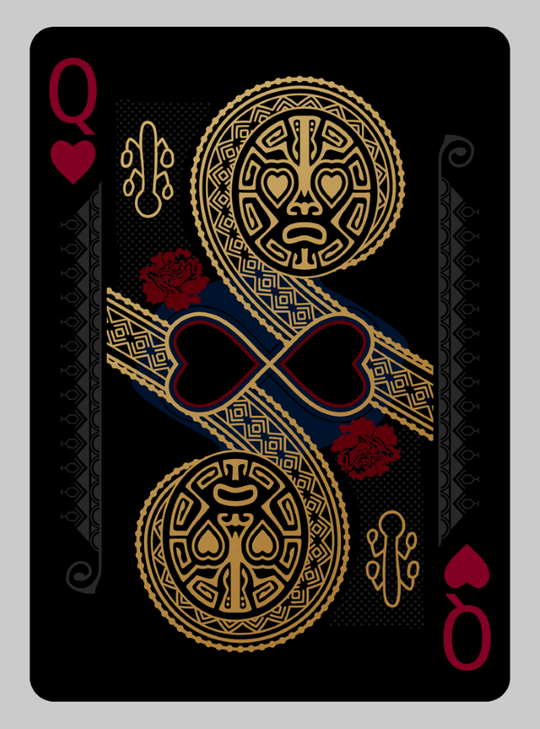 Bicycle-RongoRongo-Deck-Queen-of-Hearts-Black