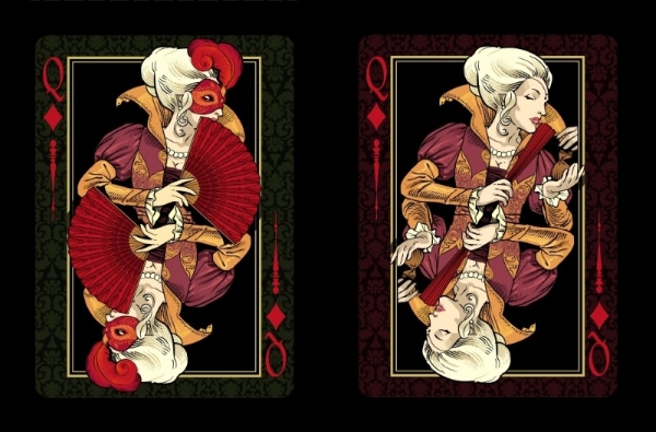Venexiana-Dark-Playing-Cards-Queen-of-Diamonds