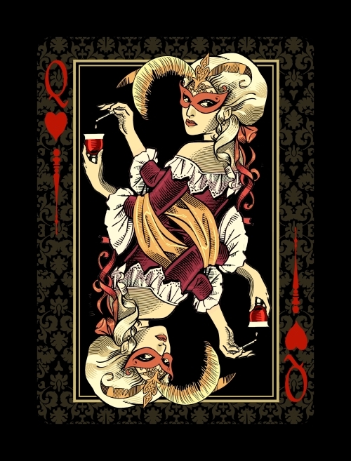 Venexiana-Dark-Playing-Cards-Queen-of-Hearts