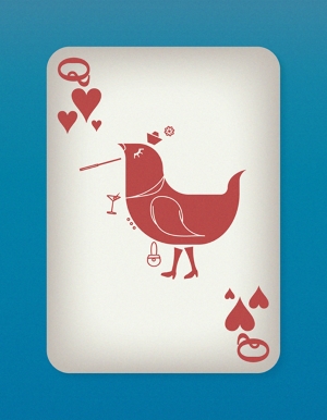 Jazzy-Birds-Playing-Cards-by-Paul-Bronaugh-Queen-of-Hearts