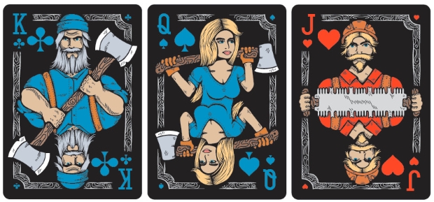 Bicycle the Lumberjacks Playing Cards by Vadim Smolenskiy: Courts Bicycle-the-Lumberjacks-Playing-Cards-by-Vadim-Smolenskiy-Courts