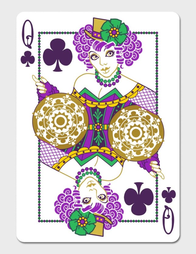 Mardi-Gras-Playing-Cards-by-Dave-Edgerly-Queen-of-Clubs
