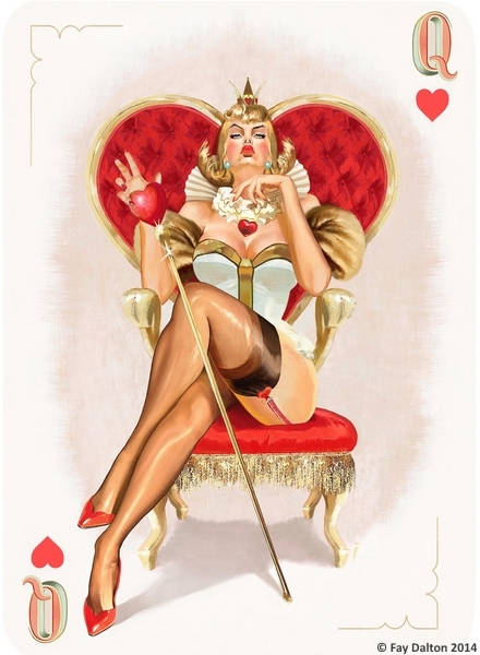 Pin-Up-Playing-Cards-by-Fay-Dalton-Queen-of-Hearts