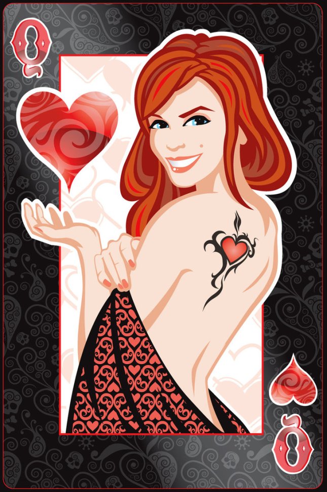 Pin-Up Playing Cards by Jeff Chapman: The Queen of Hearts Pin-Up-Playing-Cards-by-Jeff-Chapman-Queen-of-Hearts