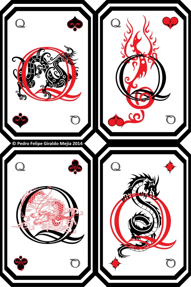Dragon-Playing-Cards-by-Pedro-Felipe-Giraldo-Mejia-Queens