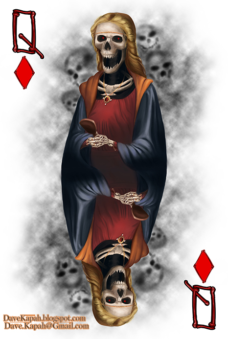 Playing-Cards-by-David-Kapah-Queen-of-Diamonds
