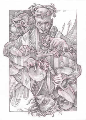 Wicked-Kingdom-Playing-Cards-by-Wylie-Beckert-King-of-Spades-bw-ud